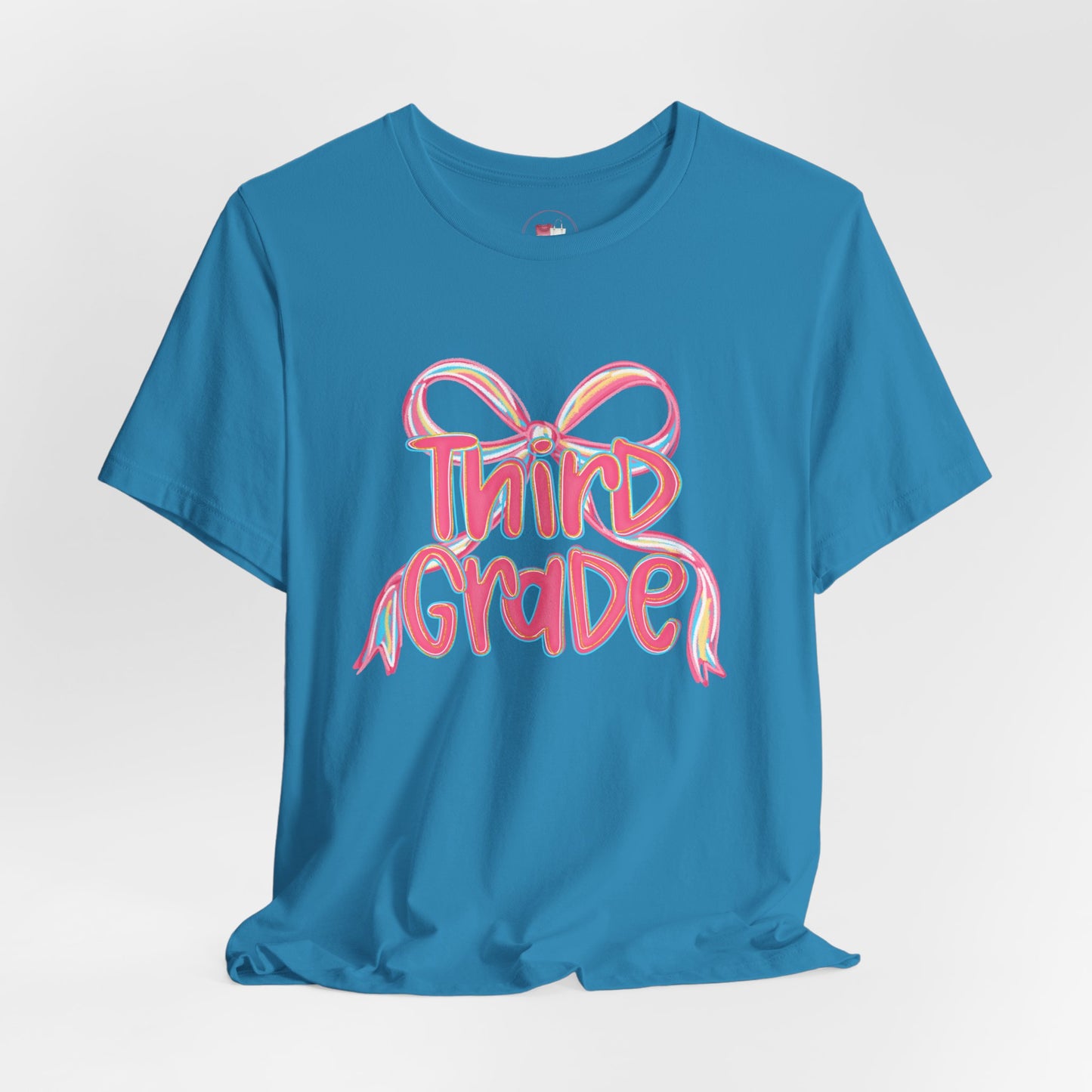 Personalized Back to School Teacher Shirt with Pink Bow Design for Pre-K-Fourth Grade Educators, Back to School Gift, Teacher Appreciation, Fun Classroom Wear,