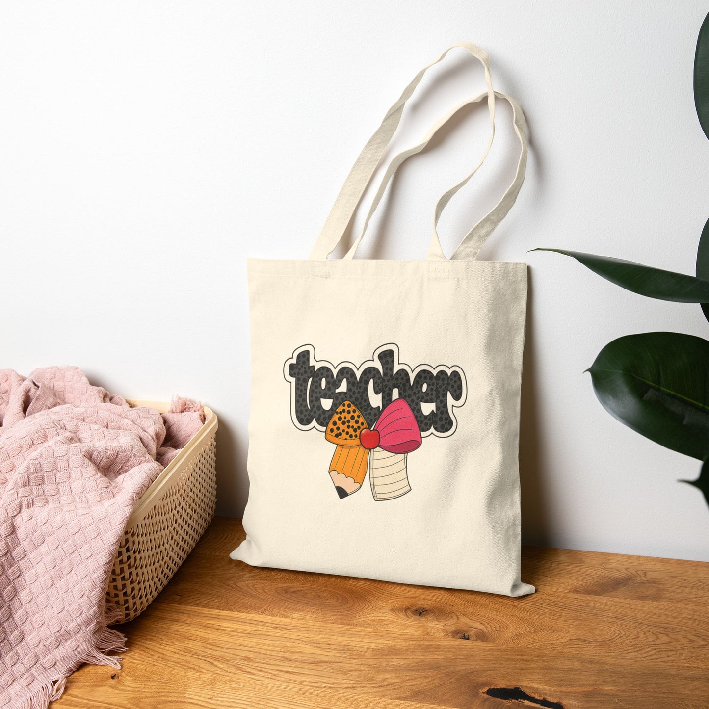 Teacher Gift Tote Bag, Cute Teacher Tote, Canvas Bag for School, Eco-Friendly Teacher Gift, Teacher Appreciation Tote