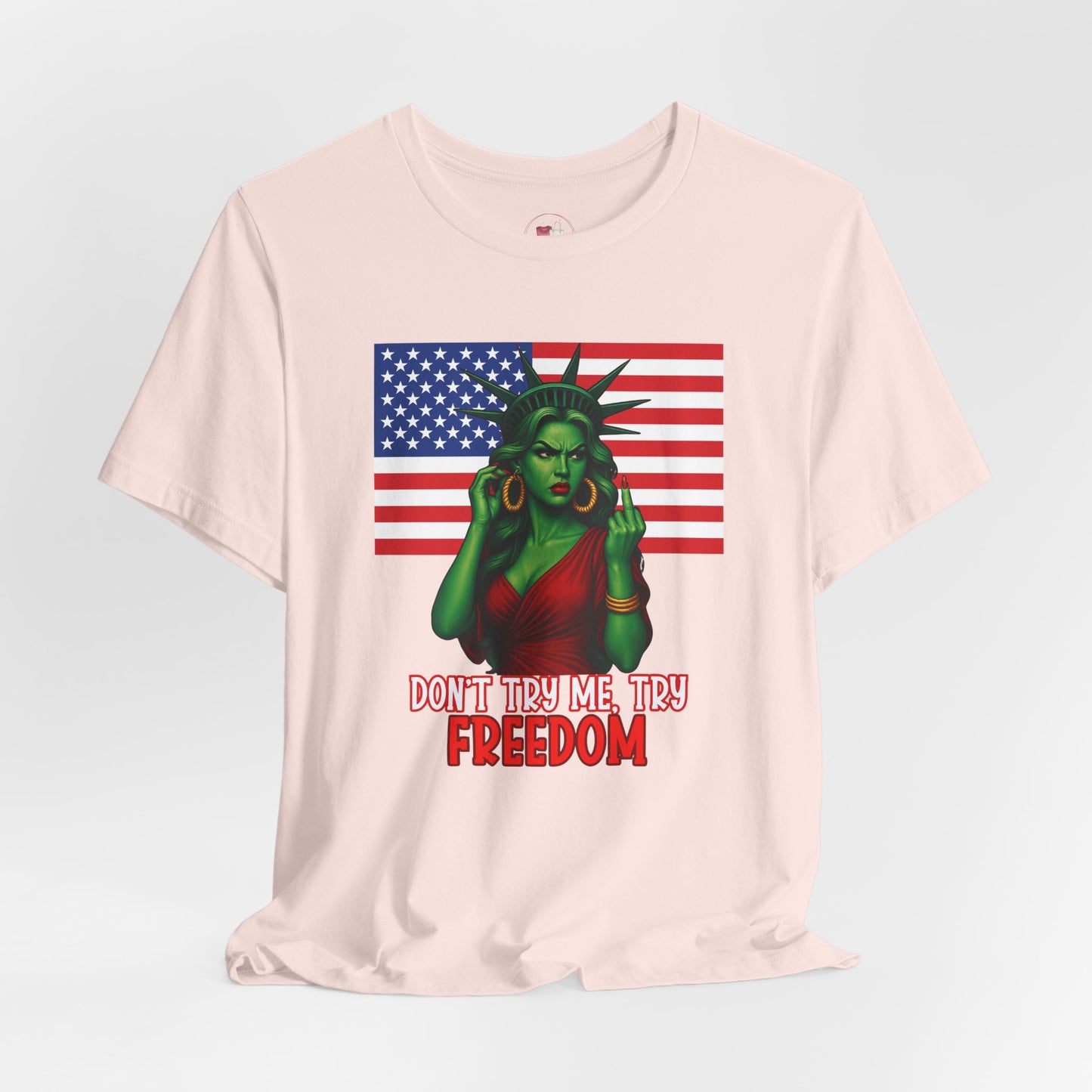 Funny Statue of Liberty Tee - Don't Tread on My Freedom, Unisex Graphic T-Shirt for Independence Day, Patriotic Gift, Casual Wear, American Pride