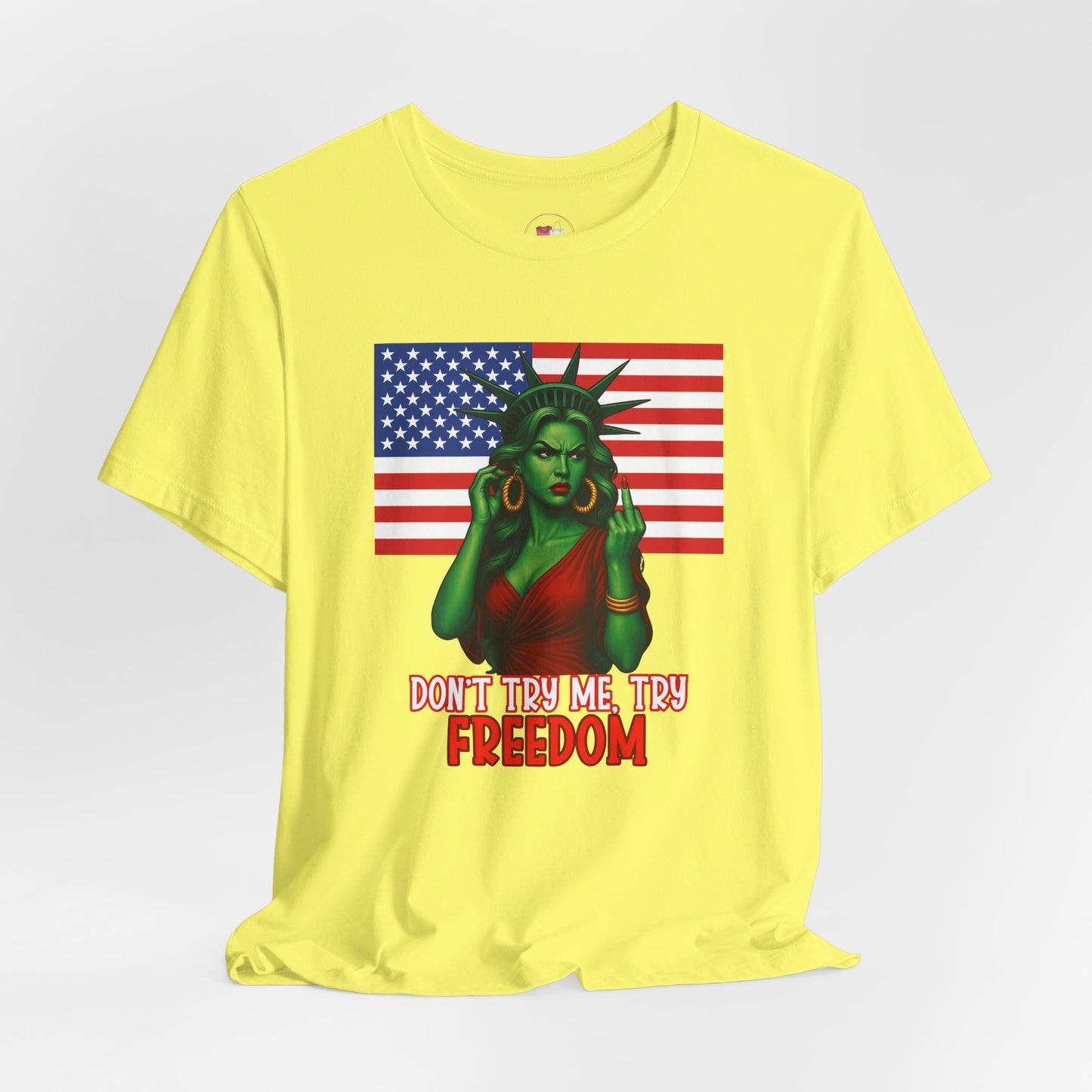 Funny Statue of Liberty Tee - Don't Tread on My Freedom, Unisex Graphic T-Shirt for Independence Day, Patriotic Gift, Casual Wear, American Pride