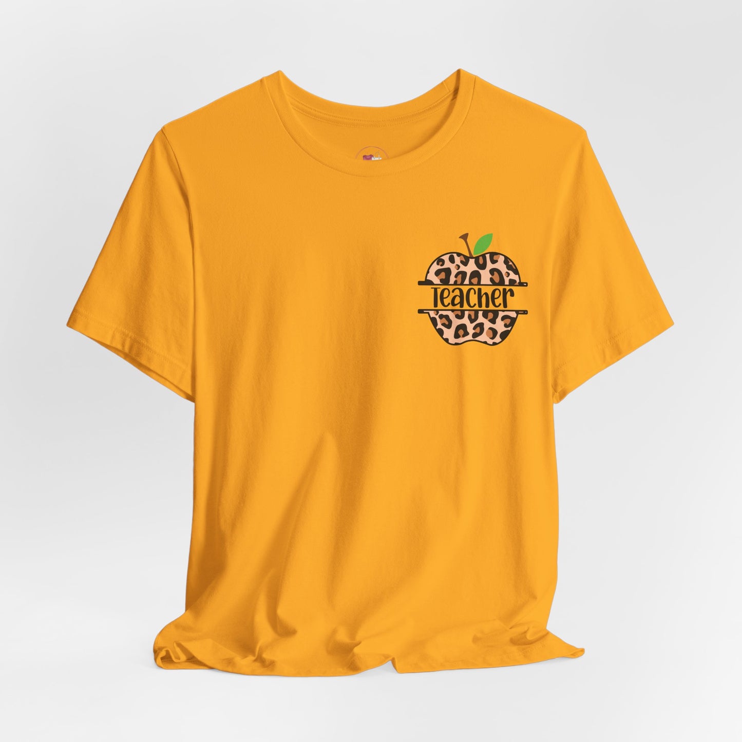 Leopard Apple Teacher Tee, Cute Teacher Gift, Back to School Shirt, Educator Apparel, Classroom Outfit