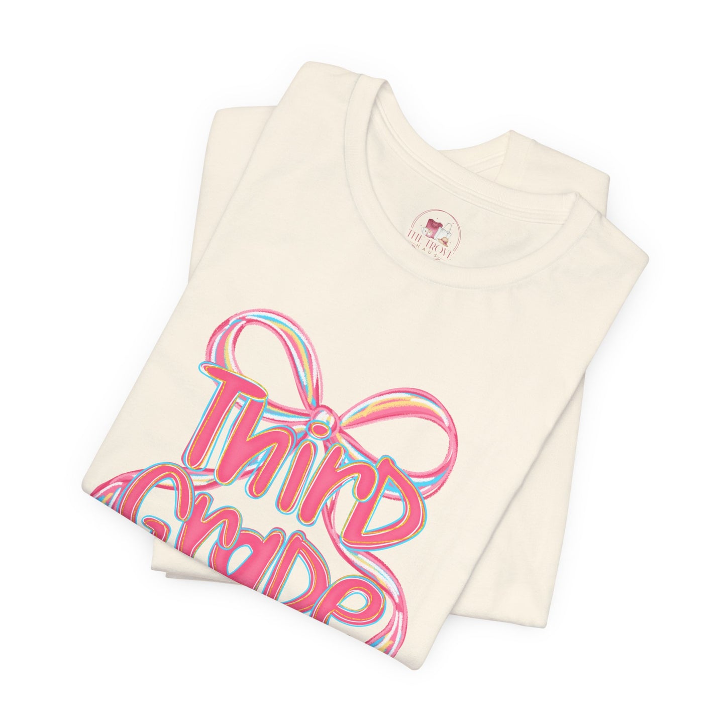 Personalized Back to School Teacher Shirt with Pink Bow Design for Pre-K-Fourth Grade Educators, Back to School Gift, Teacher Appreciation, Fun Classroom Wear,