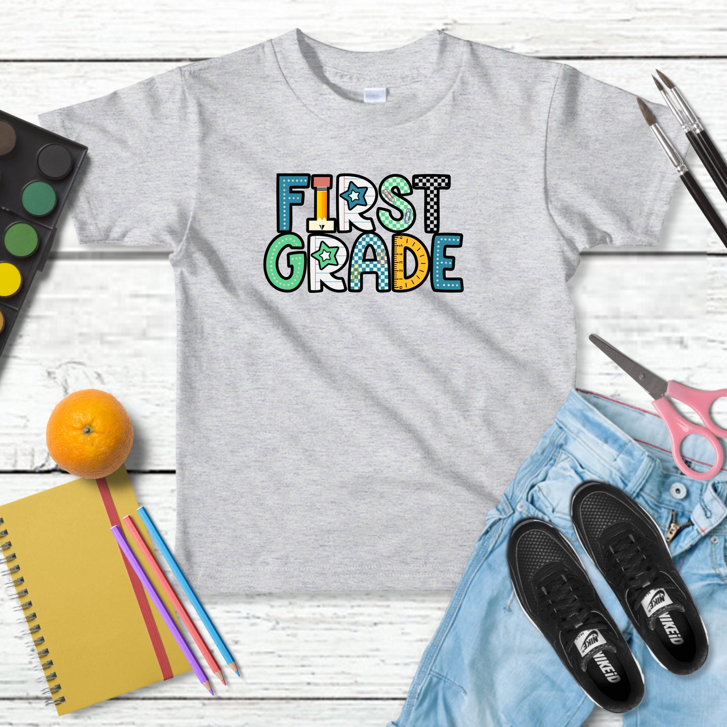 Personalized Boys Back to School Shirt for Pre-K First Second Third and Fourth Grade with Fun Graphic Design, Fun Kids Shirt, Colorful Kids Clothing