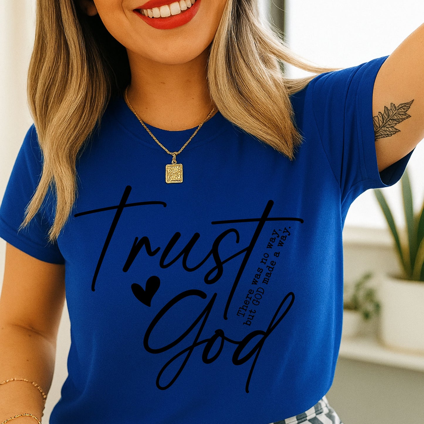 Trust God Christian T-Shirt - Inspirational, Faith-Based Apparel, Christian Gift, Casual Wear for Everyone