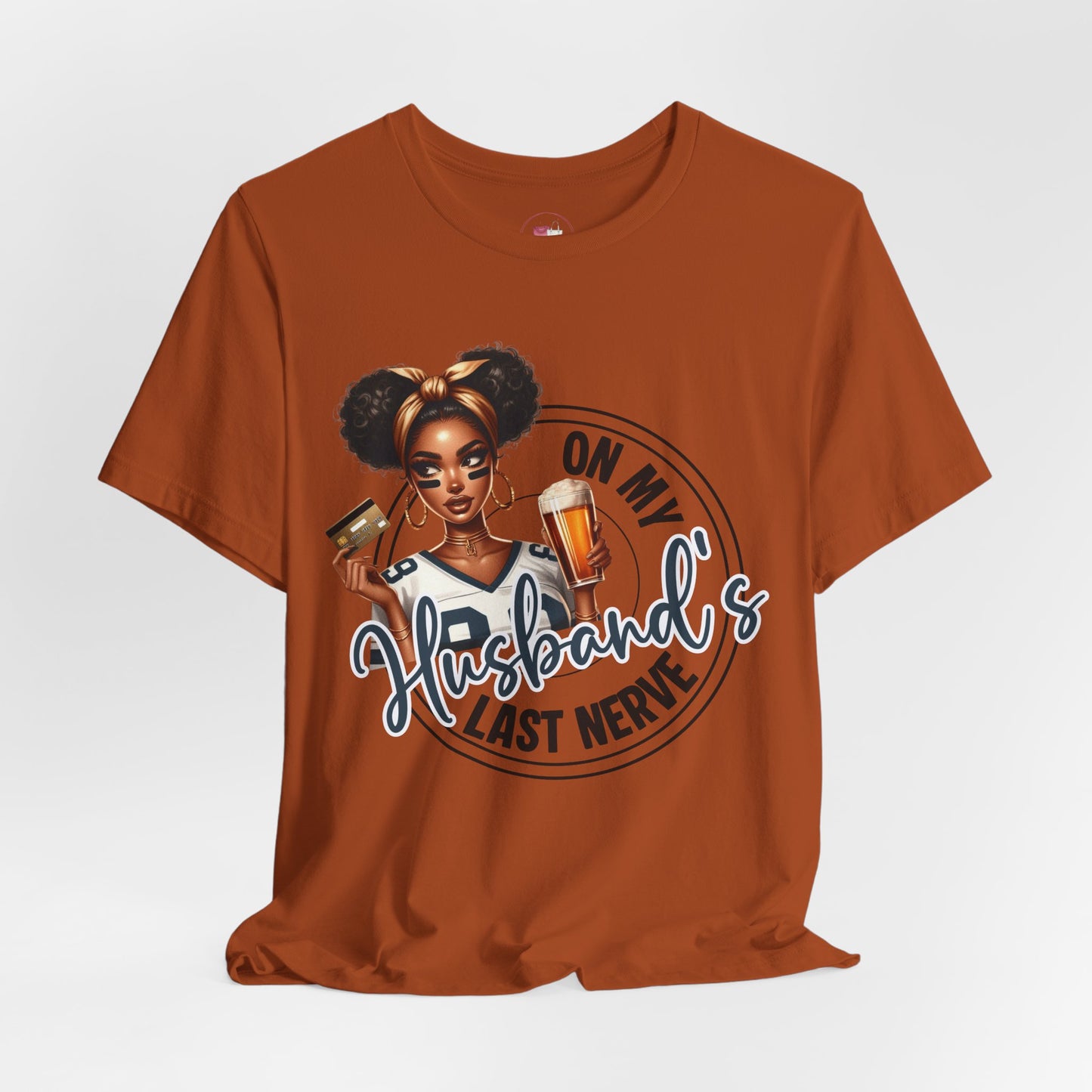 Funny Football Wife T-Shirt Black Woman Graphic, Game Day Beer Credit Card Design, Sassy Sports Fan Shirt, Husband's Money Tee, Cute Game Day Gift