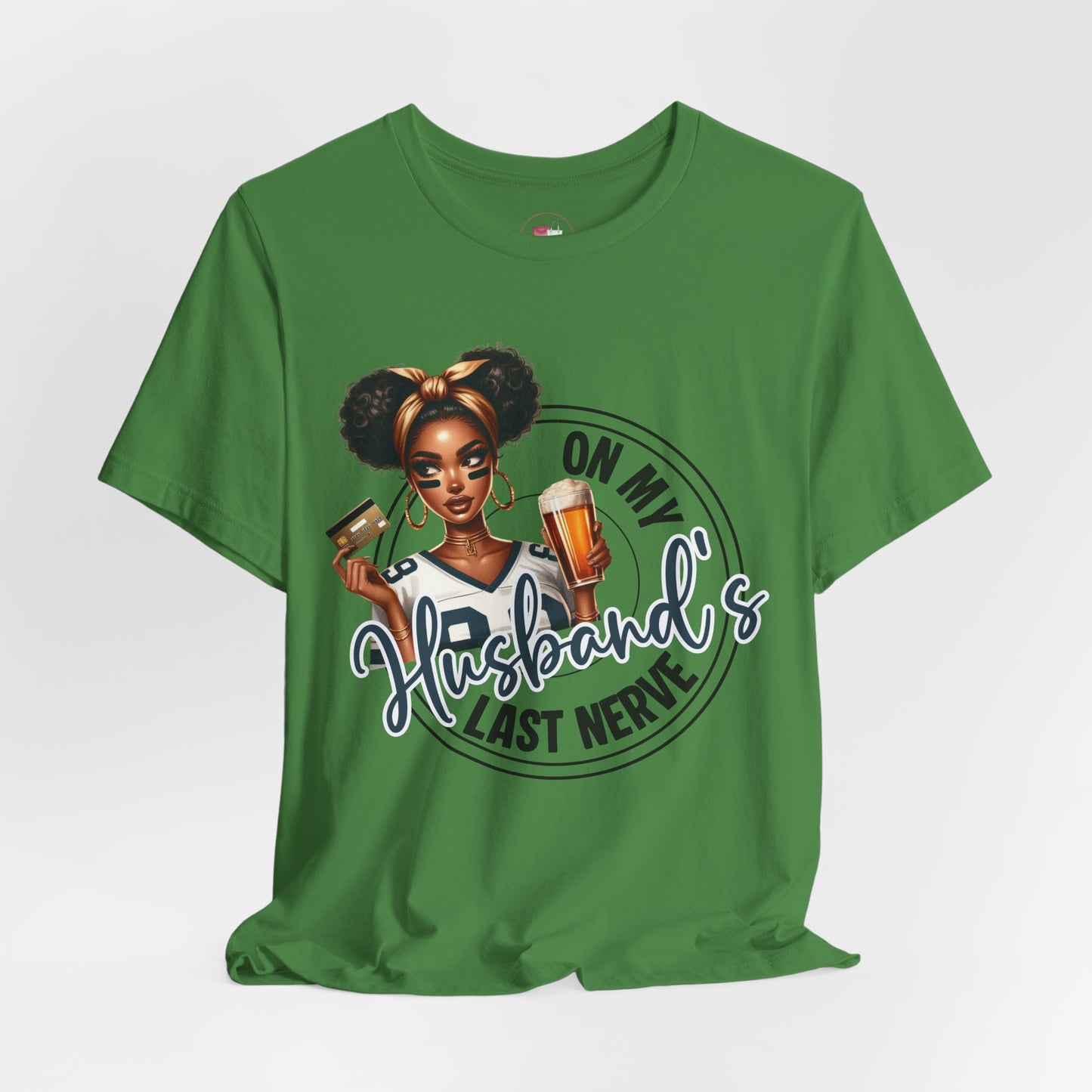 Funny Football Wife T-Shirt Black Woman Graphic, Game Day Beer Credit Card Design, Sassy Sports Fan Shirt, Husband's Money Tee, Cute Game Day Gift