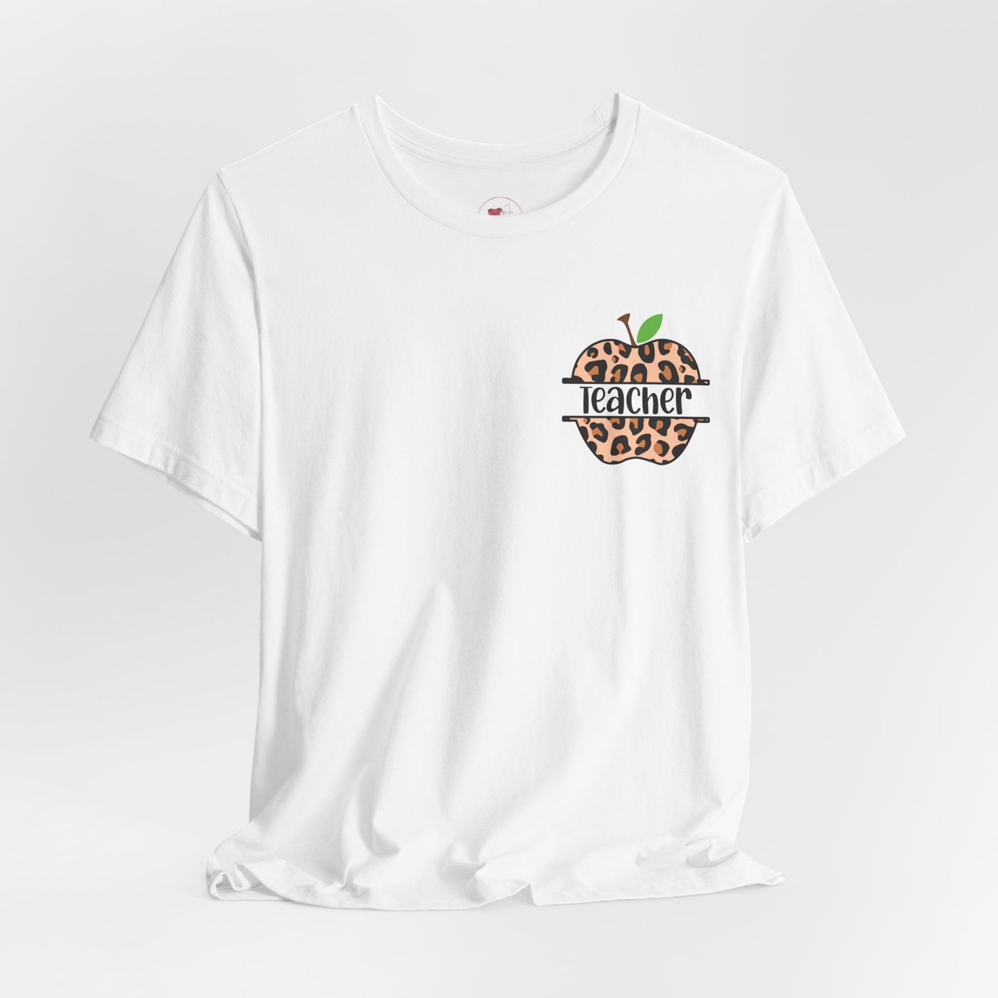 Leopard Apple Teacher Tee, Cute Teacher Gift, Back to School Shirt, Educator Apparel, Classroom Outfit