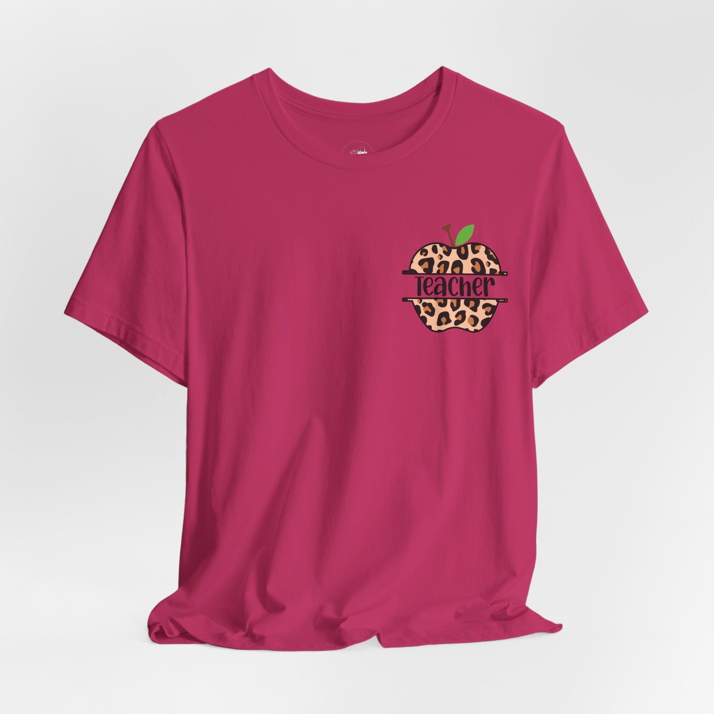 Leopard Apple Teacher Tee, Cute Teacher Gift, Back to School Shirt, Educator Apparel, Classroom Outfit