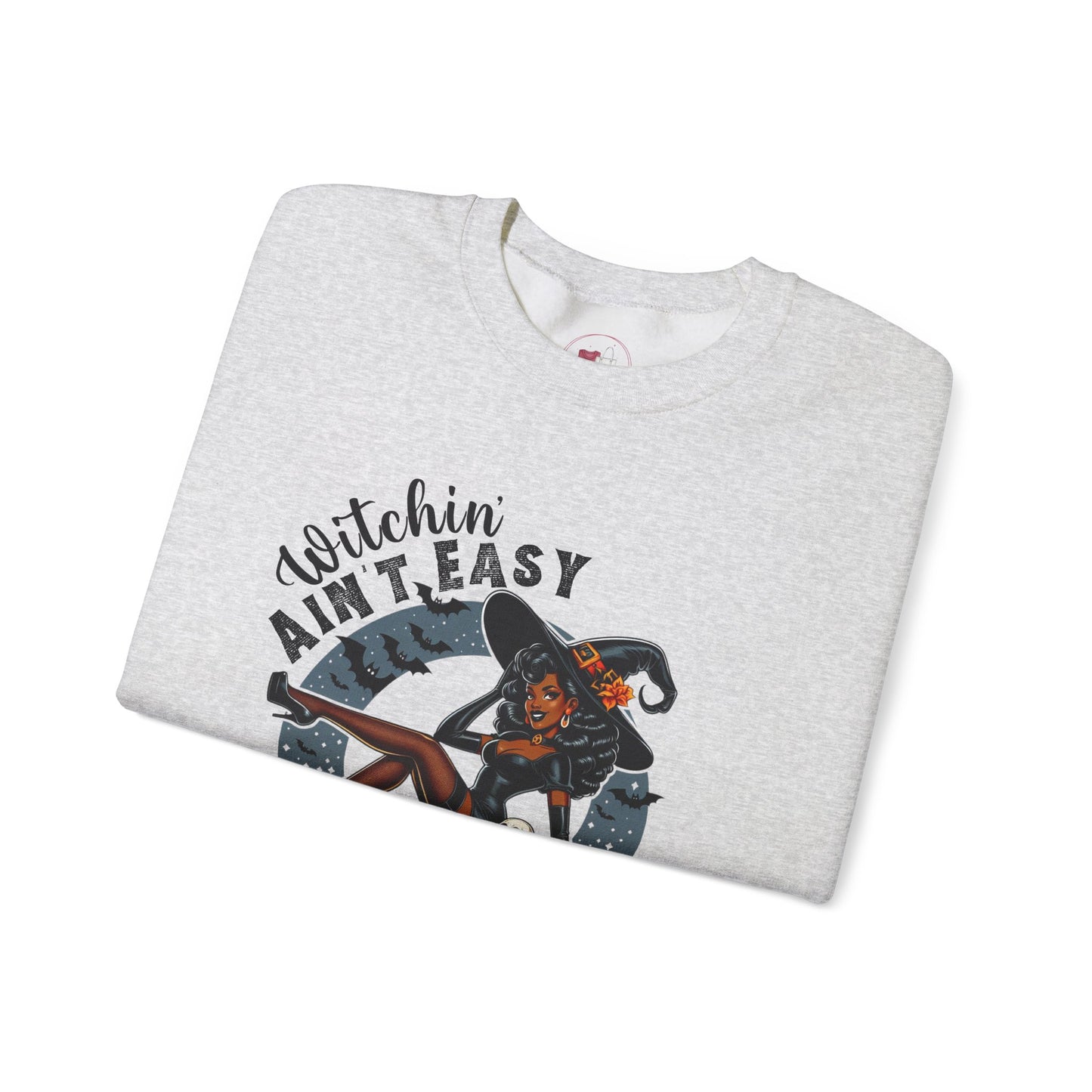 Witchin' Ain't Easy Sweatshirt | Cozy Halloween Crewneck, Fall Fashion, Gift for Her, Spooky Season Apparel, Witchy Vibes