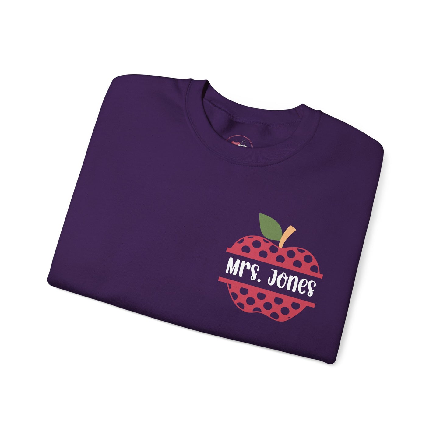 Personalized Custom Apple Design Crewneck Sweatshirt, Personalized Gift, Cozy Everyday Wear, School Spirit, Teacher Appreciation