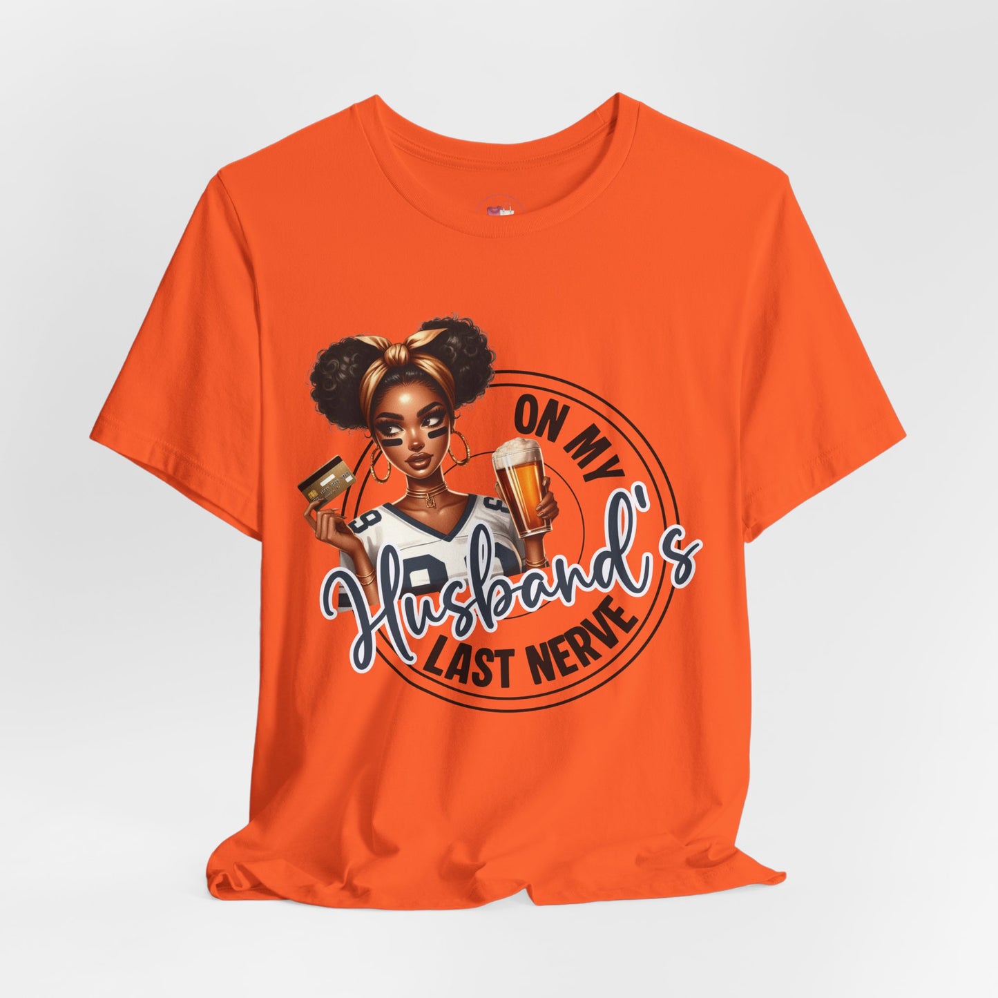 Funny Football Wife T-Shirt Black Woman Graphic, Game Day Beer Credit Card Design, Sassy Sports Fan Shirt, Husband's Money Tee, Cute Game Day Gift