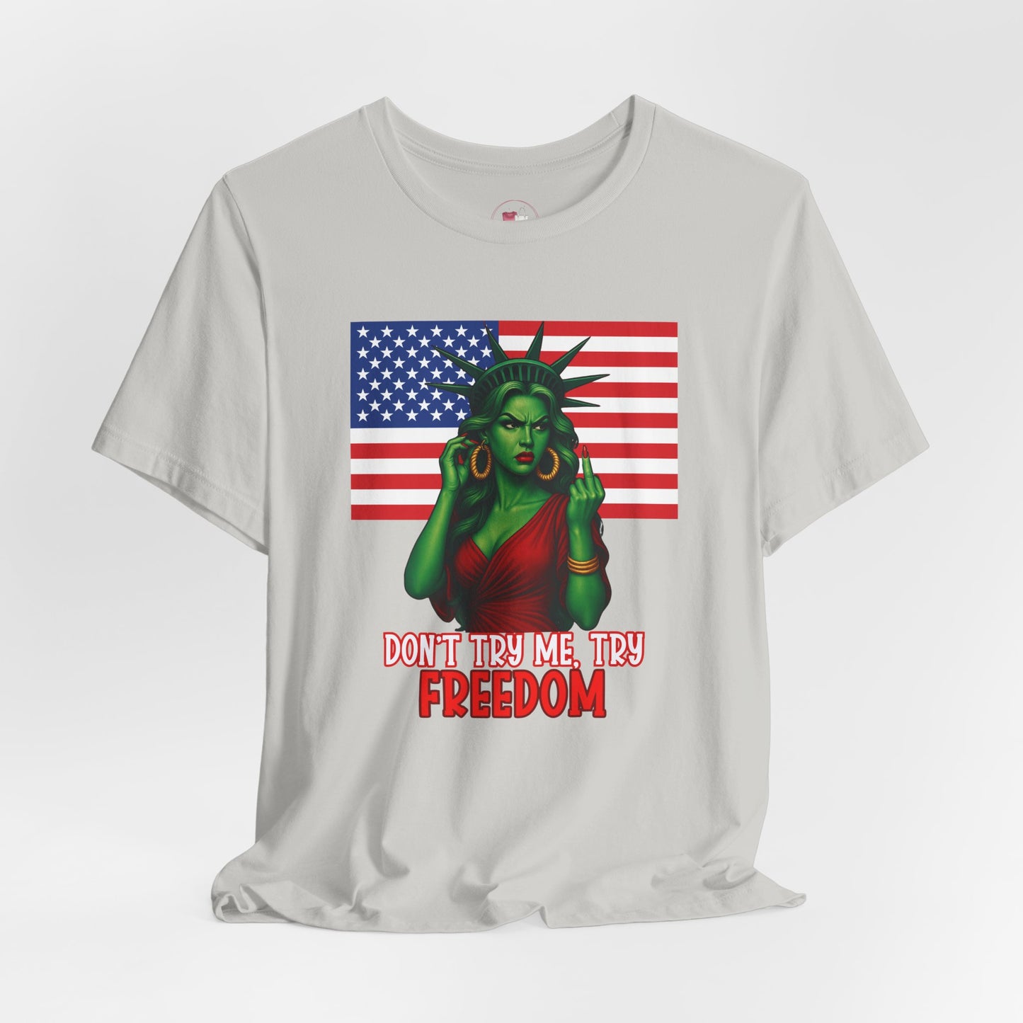 Funny Statue of Liberty Tee - Don't Tread on My Freedom, Unisex Graphic T-Shirt for Independence Day, Patriotic Gift, Casual Wear, American Pride