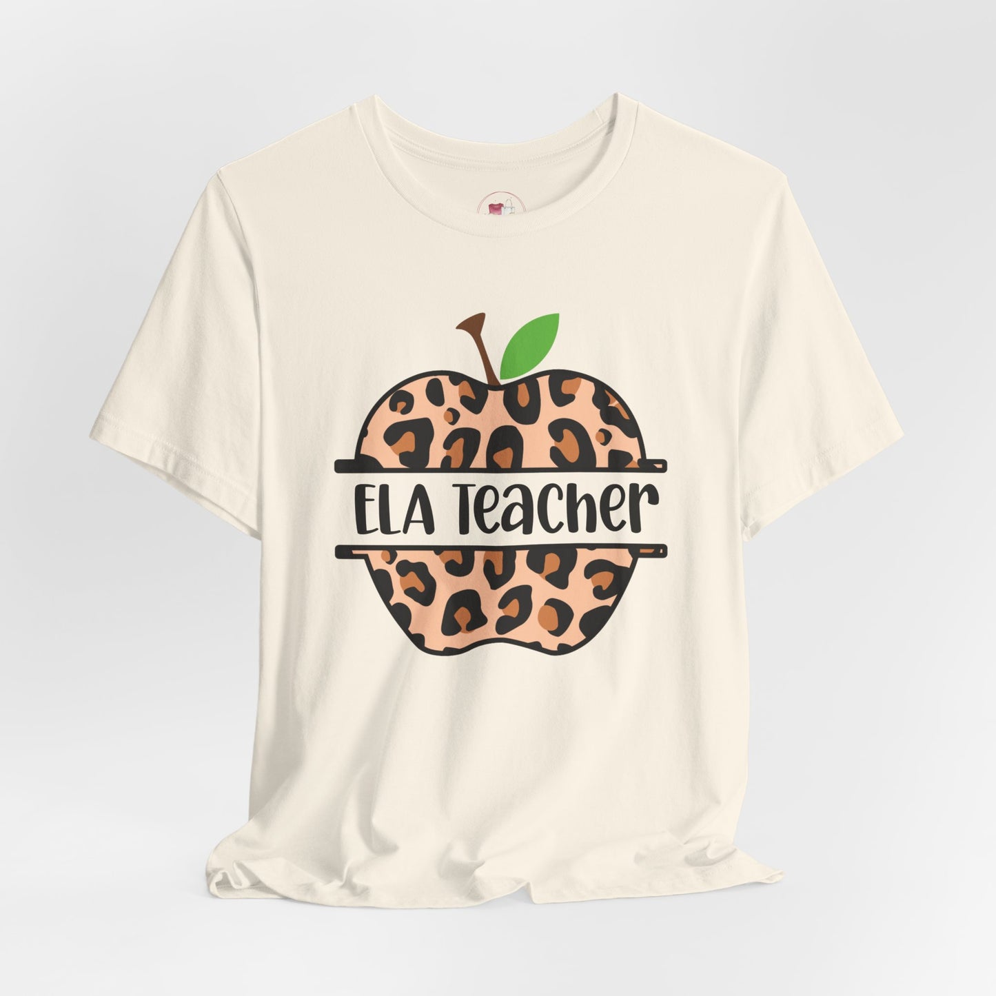 Personalized Leopard Print Apple Reading Teacher Shirt, Custom ELA Teacher Gift Back to School Tee, English Language Arts Shirt for Women