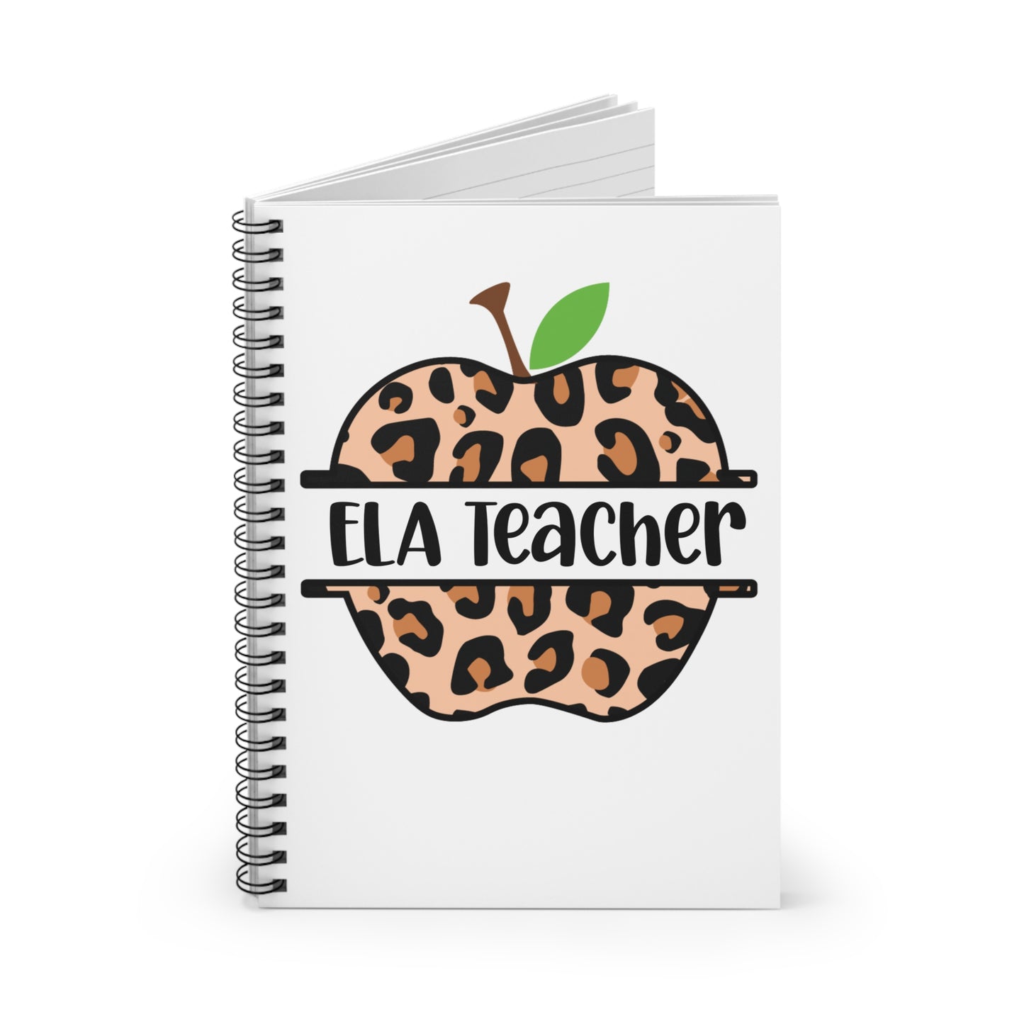 Personalized Leopard Print ELA Teacher Spiral Notebook, Stylish Teaching Journal, Leopard Notebook for Teachers, Classroom Supplies, Teacher Gifts