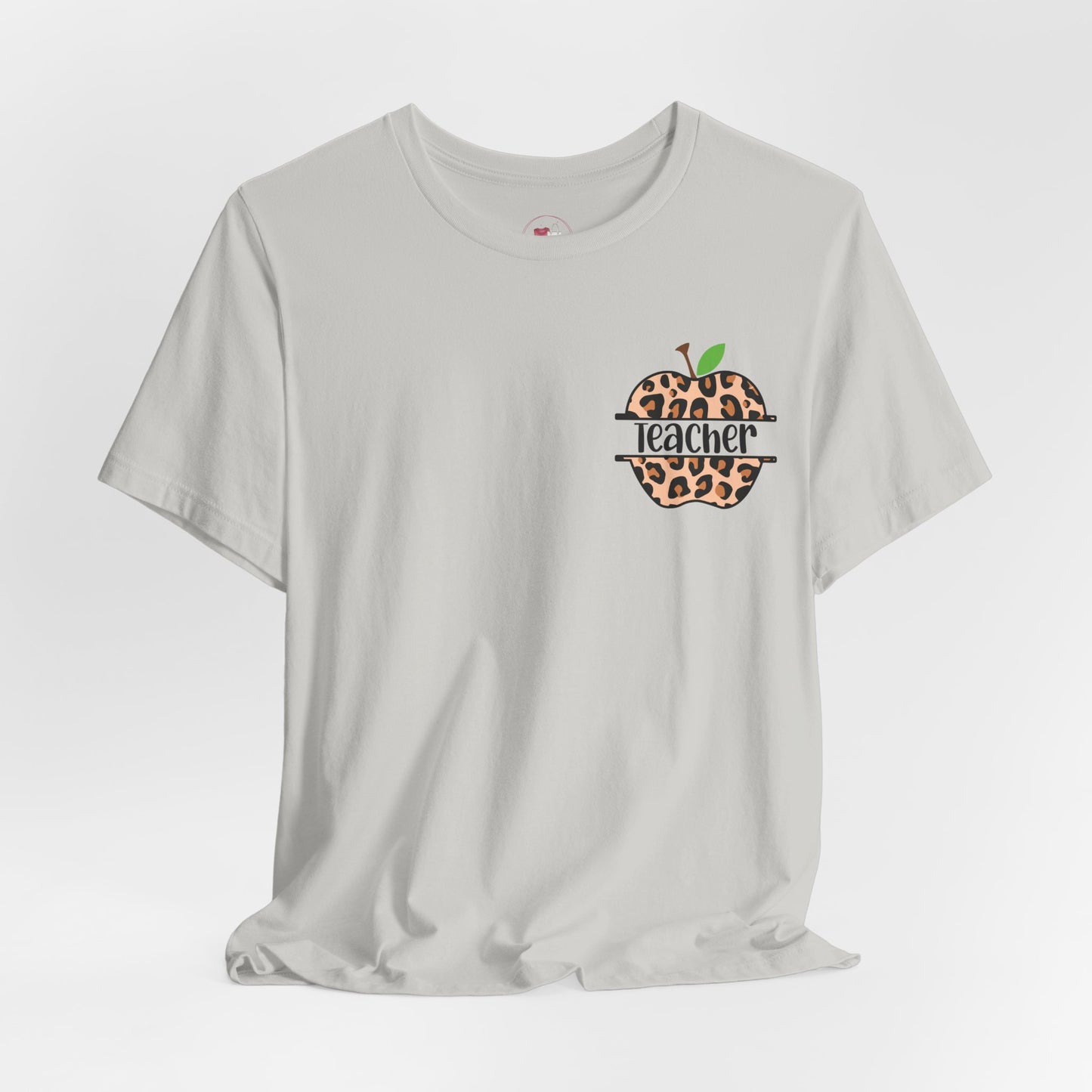 Leopard Apple Teacher Tee, Cute Teacher Gift, Back to School Shirt, Educator Apparel, Classroom Outfit