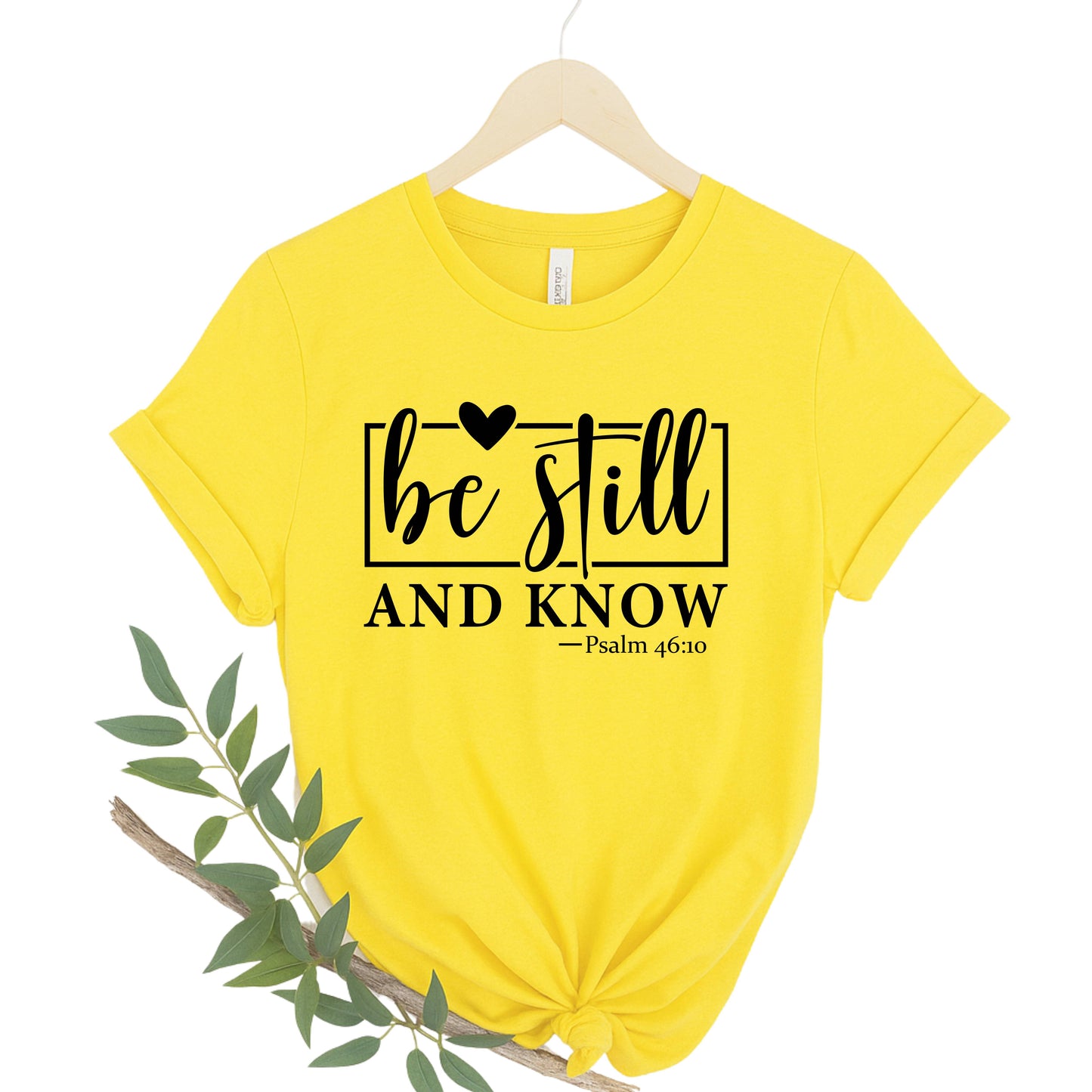 Inspirational Bible Verse Tee, Unisex Spiritual T-Shirt, Gift for Faith, Relaxed Fit Top, Be Still Psalm 46:10, Christian Apparel