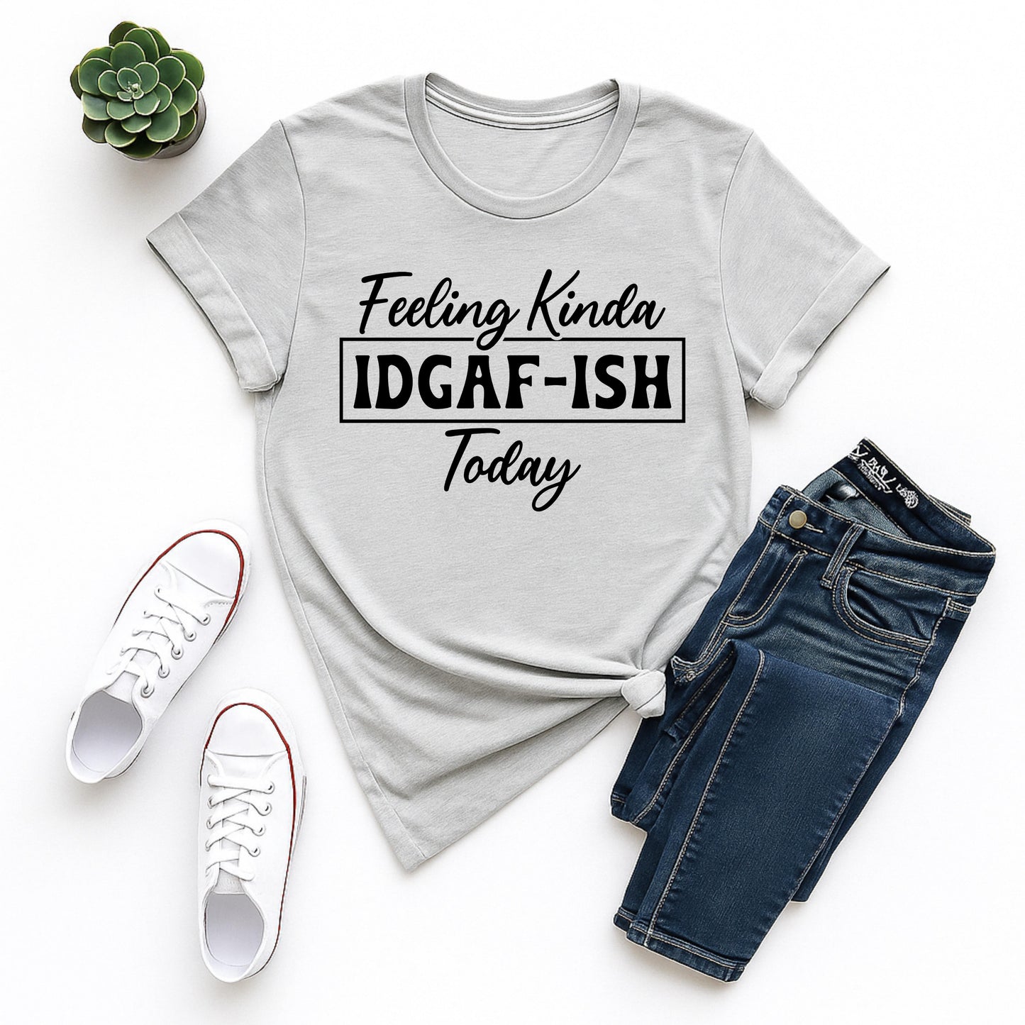 Feeling Kinda IDGAF-ISH Today Unisex Tee, Comfy Graphic T-Shirt for Casual Wear, Gift for Friends, Relaxed Vibe, Everyday Humor
