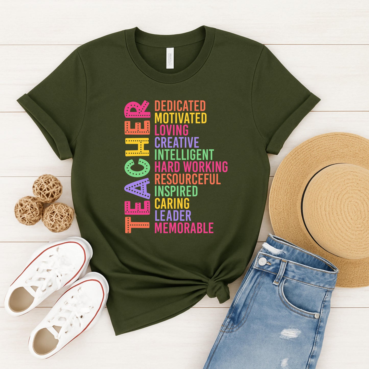 Empowered Educator Graphic Tee, Gift for Educators, Motivational T-Shirt, Back to School, Celebratory Wear, Teacher's Day