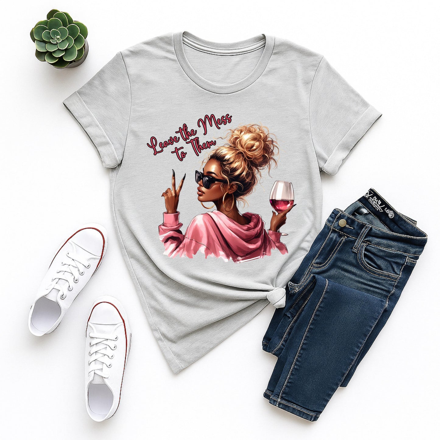 Drama-Free Graphic Tee, Chic Wine Lover Tee, Stylish Graphic Shirt, Gift for Her, Funny Quote T-Shirt, Everyday Fashion, Summer Casual Wear