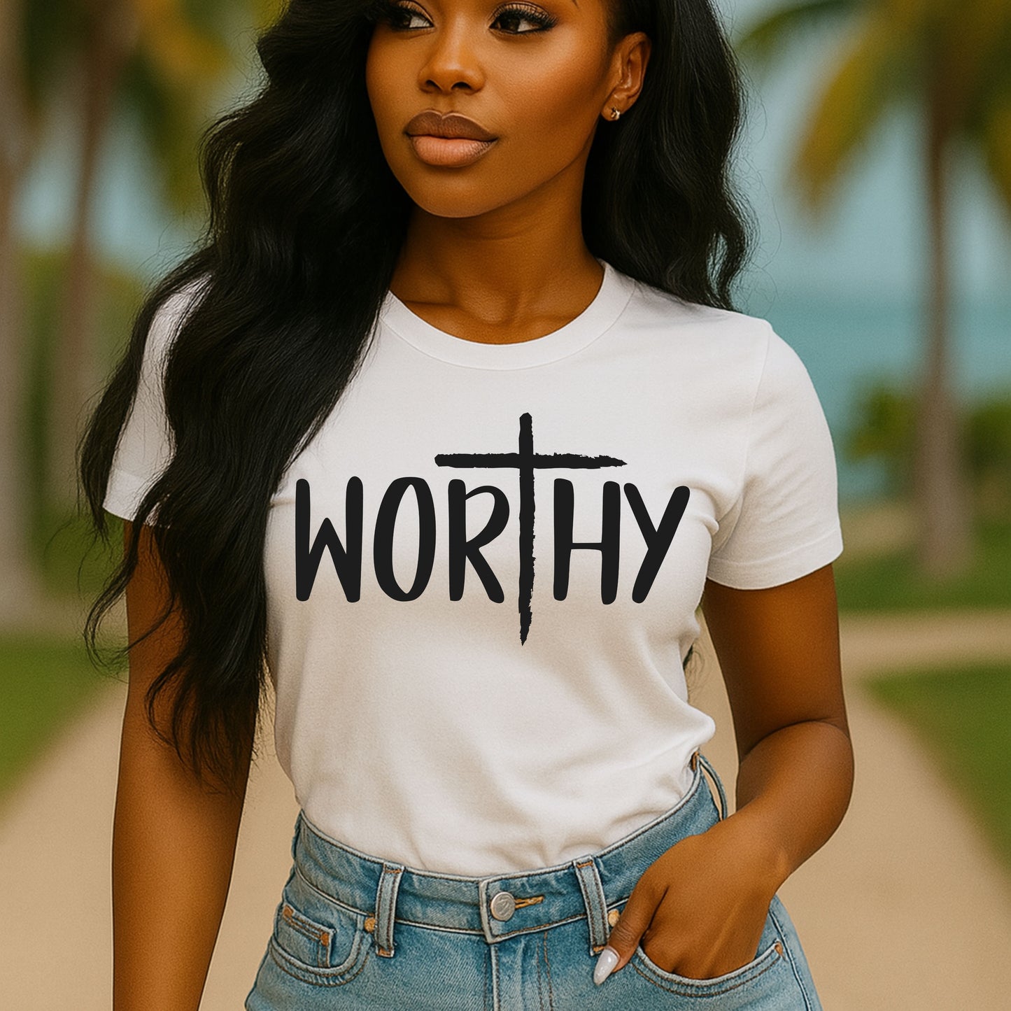 Worthy Faith Tee, Christian Shirt, Inspirational Gift, Unisex Short Sleeve Tee, Religious Apparel