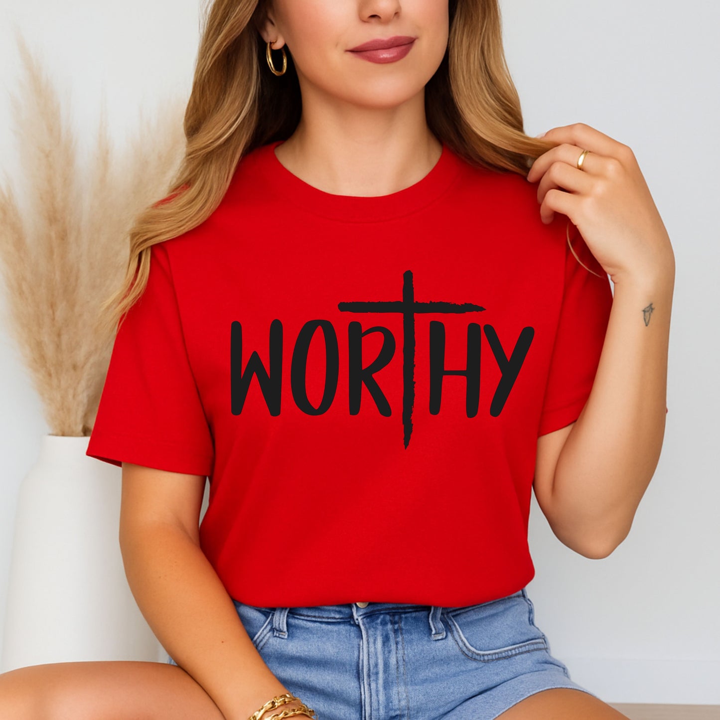 Worthy Faith Tee, Christian Shirt, Inspirational Gift, Unisex Short Sleeve Tee, Religious Apparel