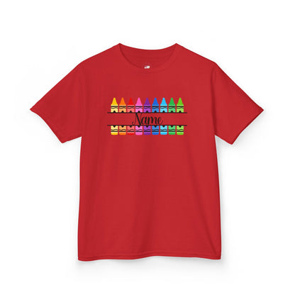 Personalized Crayon Shirt for Kids, Custom Name Back to School T-Shirt, Preschool Outfit, Kindergarten Outfit, Elementary Shirt for Kids