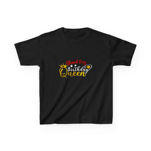 Royalty Queen Kids Tee, Birthday Gift for Girls, Fun Youth Shirt, Cute Queen Design, Casual Playground Outfit