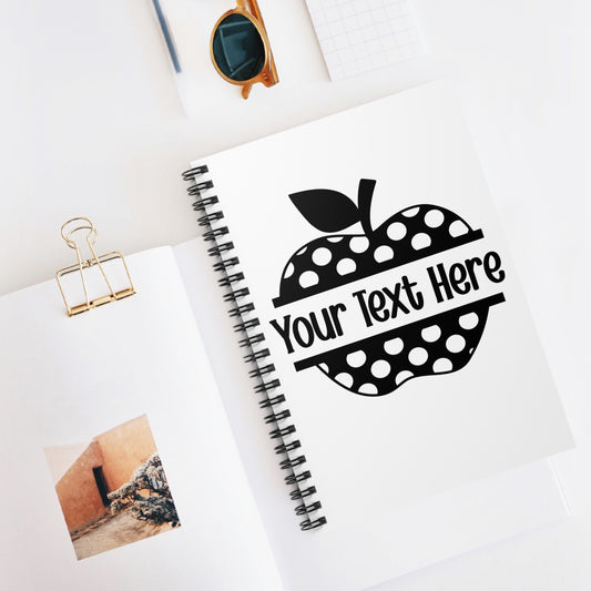 Personalized Teacher Notebook, Cute Apple Design, Back to School Gift, Classroom Organization, Custom Stationery, Gift for Educators