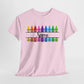Personalized Teacher Crayon Shirt with Custom Name, Rainbow Back to School T-Shirt, Kindergarten Preschool Teacher Gift Tee