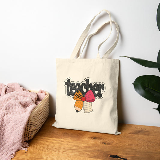 Teacher Gift Tote Bag, Cute Teacher Tote, Canvas Bag for School, Eco-Friendly Teacher Gift, Teacher Appreciation Tote