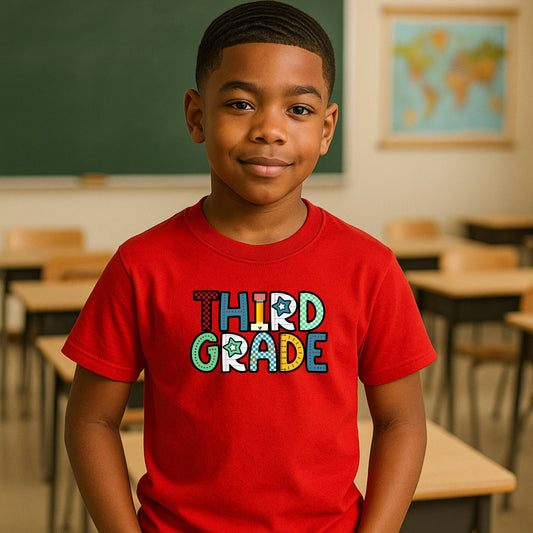 Personalized Boys Back to School Shirt for Pre-K First Second Third and Fourth Grade with Fun Graphic Design, Fun Kids Shirt, Colorful Kids Clothing