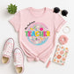 Personalized Teacher Shirt with Name | Custom Teacher Graphic Tee with Colorful School Design | Back to School Gift for Educators