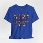 Dark Blue t-shirt with colorful 'NP' Nurse Practitioner' design on a light gray background