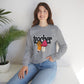 Cute Teacher Sweatshirt with Pencil Bow Graphic for Women – Back to School Teacher Crewneck Gift – Comfy Teacher Appreciation Shirt