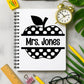 Personalized Teacher Notebook, Cute Apple Design, Back to School Gift, Classroom Organization, Custom Stationery, Gift for Educators