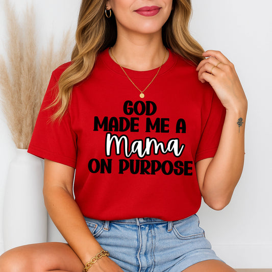 God Made Me a Mama Unisex Tee, Cute Mom Shirt, Motherhood Gift, Inspirational T-Shirt, Family Celebration Apparel, Everyday Wear