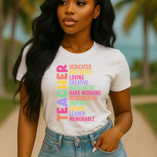 Empowered Educator Graphic Tee, Gift for Educators, Motivational T-Shirt, Back to School, Celebratory Wear, Teacher's Day