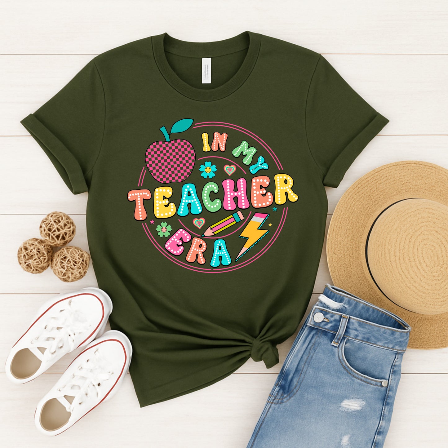 In My Teacher Era Tee, Fun Teacher Gift, Back to School Shirt, Classroom Style, Educational Humor Apparel