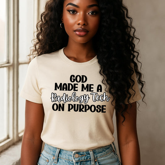 Radiology Tech Inspirational Tee – God Made Me a Radiology Tech on Purpose, Comfortable Unisex T-Shirt, Gifts for Healthcare Workers, [...]