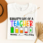 Battery Life of a Teacher Tee, Funny Teacher Shirt, Teacher Appreciation Gift, Educational Humor T-Shirt, Back to School Apparel