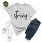 Christian Proverbs 31:25 Shirt, She Is Strong Bible Verse Graphic Tee, Faith Inspirational Religious Gift for Women, Spiritual Christian Apparel Faith Tee