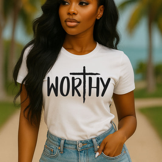 Worthy Faith Tee, Christian Shirt, Inspirational Gift, Unisex Short Sleeve Tee, Religious Apparel