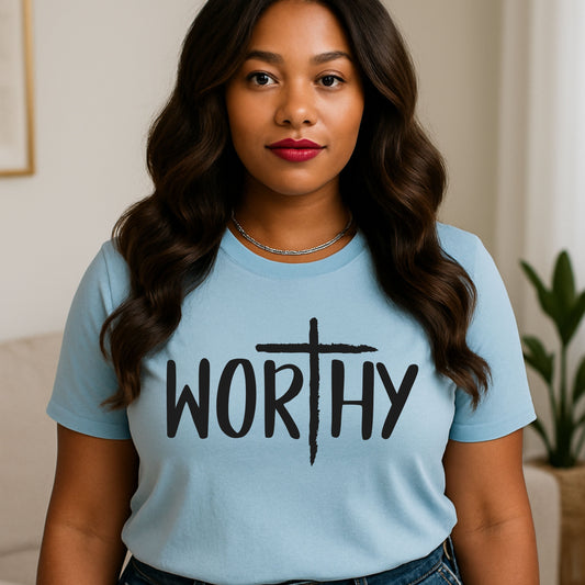 Worthy Faith Tee, Christian Shirt, Inspirational Gift, Unisex Short Sleeve Tee, Religious Apparel